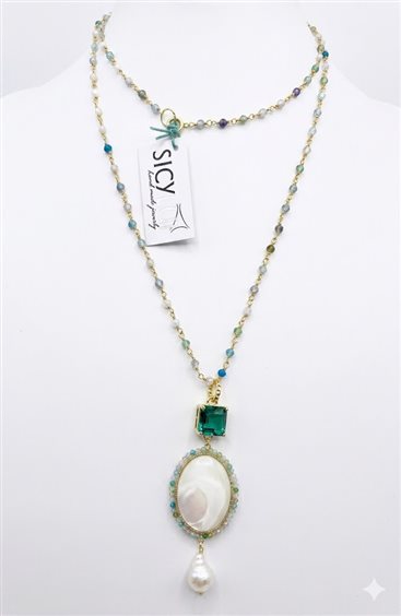 Collana Sicylui Donna in Argento Pietre dure 1543CO7 - 1543CO7